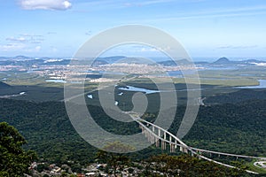 View of Baixada Santista from the top of Serra do Mar photo
