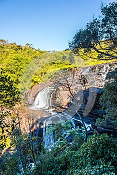 View at Bakers Fall in National Park Horton Plains, Sri Lanka