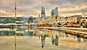 View of Baku by the Caspian Sea photo