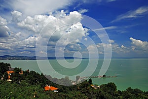 View of Balaton lake from Tihany abbey