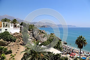 View from Balcon de Europa in Nerja, Spain