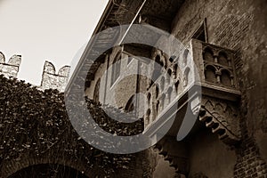 View of the Balcony of Juliet Capulet Home in Verona, Veneto, Italy