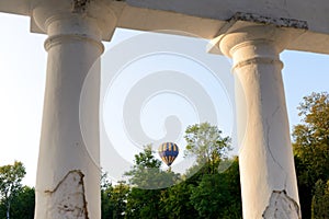 The view on balloons are over Olexandria Park