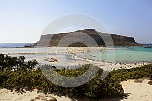 View of Balos bay in Crete, Greece.