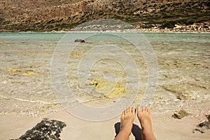 View of Balos bay in Crete, Greece.