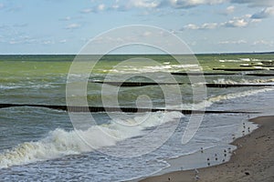 View of the Baltic Sea from the promenade of the resort town of Zelenogradsk