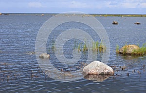 View of the Baltic Sea with stones.