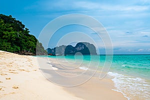 View of Bamboo island, Ko Phi Phi, Thailand. Tropical island, concept of summer vacation in paradise