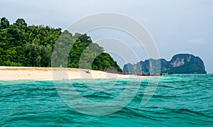 View of Bamboo island, Ko Phi Phi, Thailand. Tropical island, concept of summer vacation in paradise