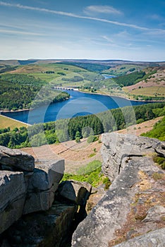 View from Bamford Edge toward Ladybower Reservoir