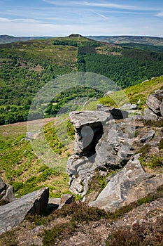 View from Bamford Edge toward Win Hill