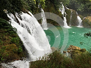 View of Ban Gioc Waterfall in summer day