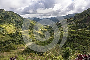 View of the Banaue Rice Terraces, a famous landmark in the province of Ifugao, Philippines