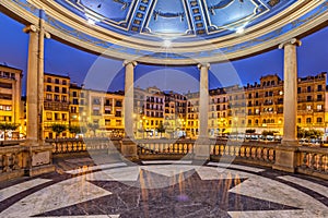 View from bandstand on Plaza del Castillo in Pamplona photo
