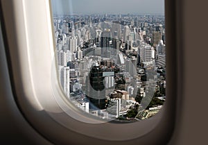 View of Bangkok from plane