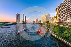 View of Bangkok from Saphan Taksin ,Thailand