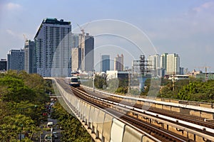 View of Bangkok, Thailand from BTS Skytrain photo