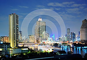 View of Bangkok Thaksin bridge photo