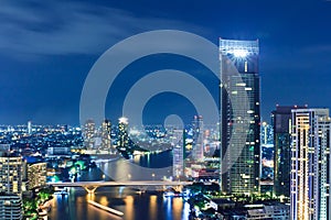 View of Bangkok city nights photo