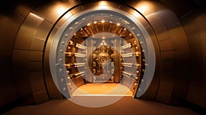 From view of the bank vault door. Generative AI