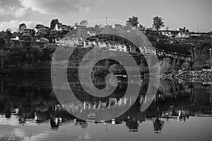 View of the banks of the Douro River, in the valley. Portugal. .