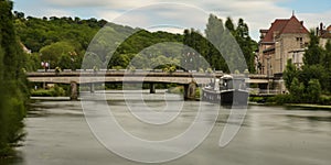 View of the banks of the Seine in the city of Melun photo