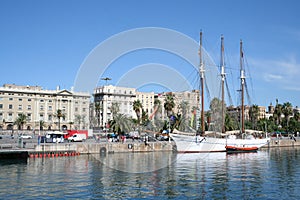 View of Barcelona from seaside