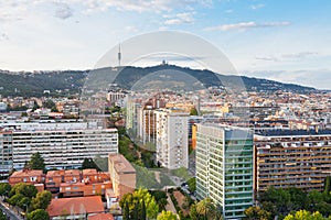 View on Barcelona and Tibidabo Mountain