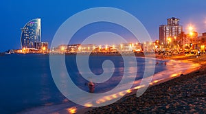 View of Barceloneta Beach in Barcelona