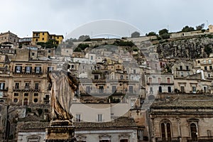 View of the baroque city of Modica, Sicily