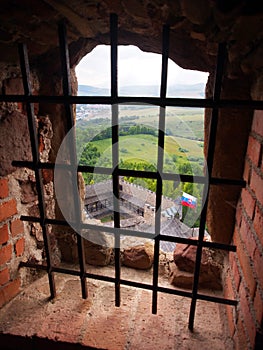 A view through a barred window, Lubovna castle