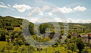 View from Barsana monastery, Maramures, Romania