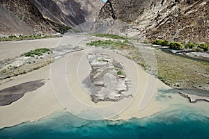 View on the Bartang valley alternative path to the Pamir Highway, Tajikistan