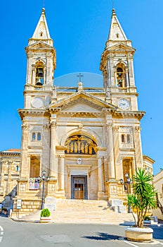 View of the basilica of Cosma and Damiano in Alberobello, Italy....IMAGE