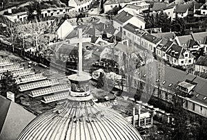 View from basilica in Esztergom, colorless