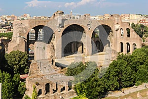 View of the Basilica of Maxentius from the Palatine