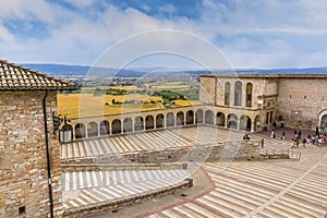 A view from the Basilica of Saint Francis in Assisi over the Umbrian countryside