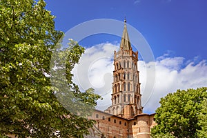 Saint Sernin bell tower in Toulouse France