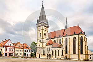 View at the Basilica of St.Aegidius in Bardejov, Slovakia