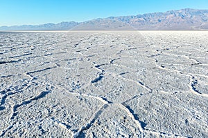 View of the Basins`s salt flats, Death Valley National Park, Death Valley, Inyo County, California, United States