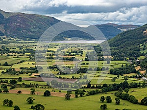 View of Bassenthwaite Lake from Lattrig moorland, England