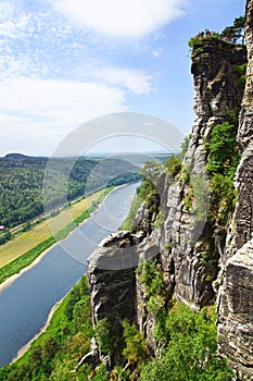 View from the Bastei on the river Elbe, Germany photo