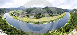 View from the Bastei on the river Elbe, Germany