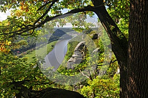 View from the Bastei on the river Elbe