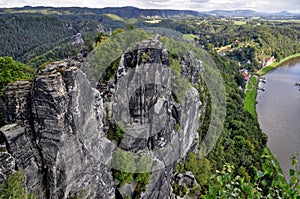 View from the Bastei on the river Elbe