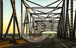 View  of Baton Rouge on Interstate Ten over the Mississippi River at Horace Wilkinson bridge in Louisiana