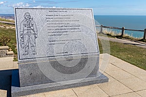 View of the Battle of Britain War Memorial at Beachy Head in East Sussex on September 6,