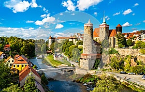 View of Bautzen and the Hauptspree River in Germany