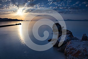 View of the bay from Alcudia at sunrise