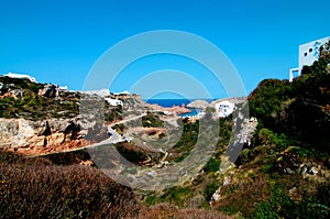 View on Bay Cala Morell, Menorca